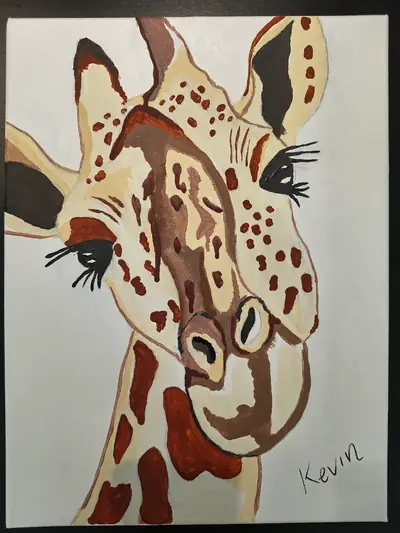 A giraffe Kevin painted